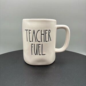Rae Dunn Teach Fuel Ceramic Coffee Mug White